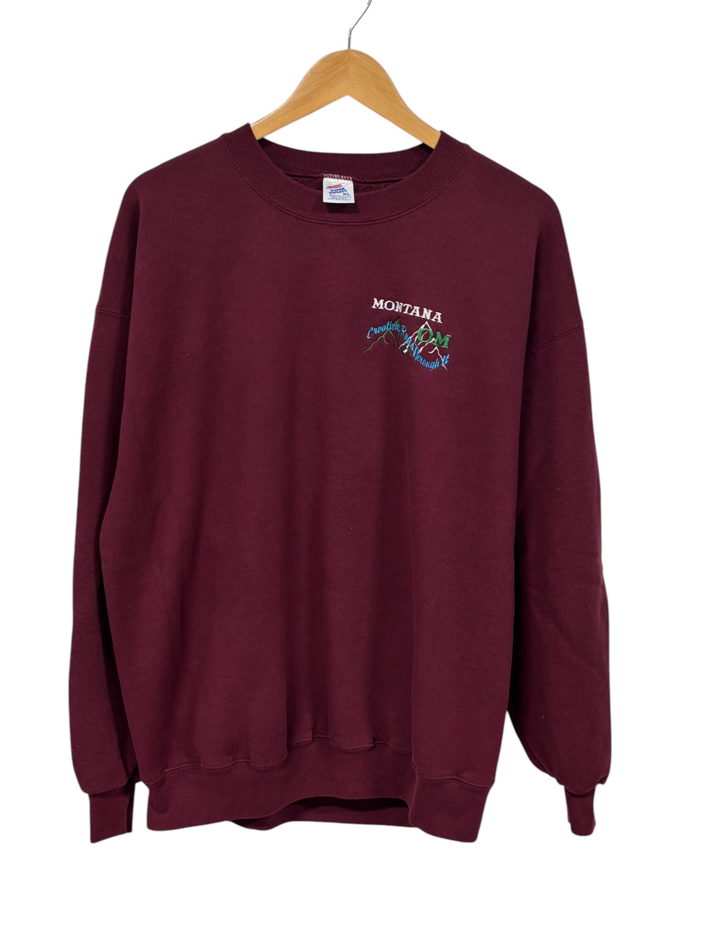 Vintage 90's Montana Embroidered Mountain Crewneck Sweater Size XL