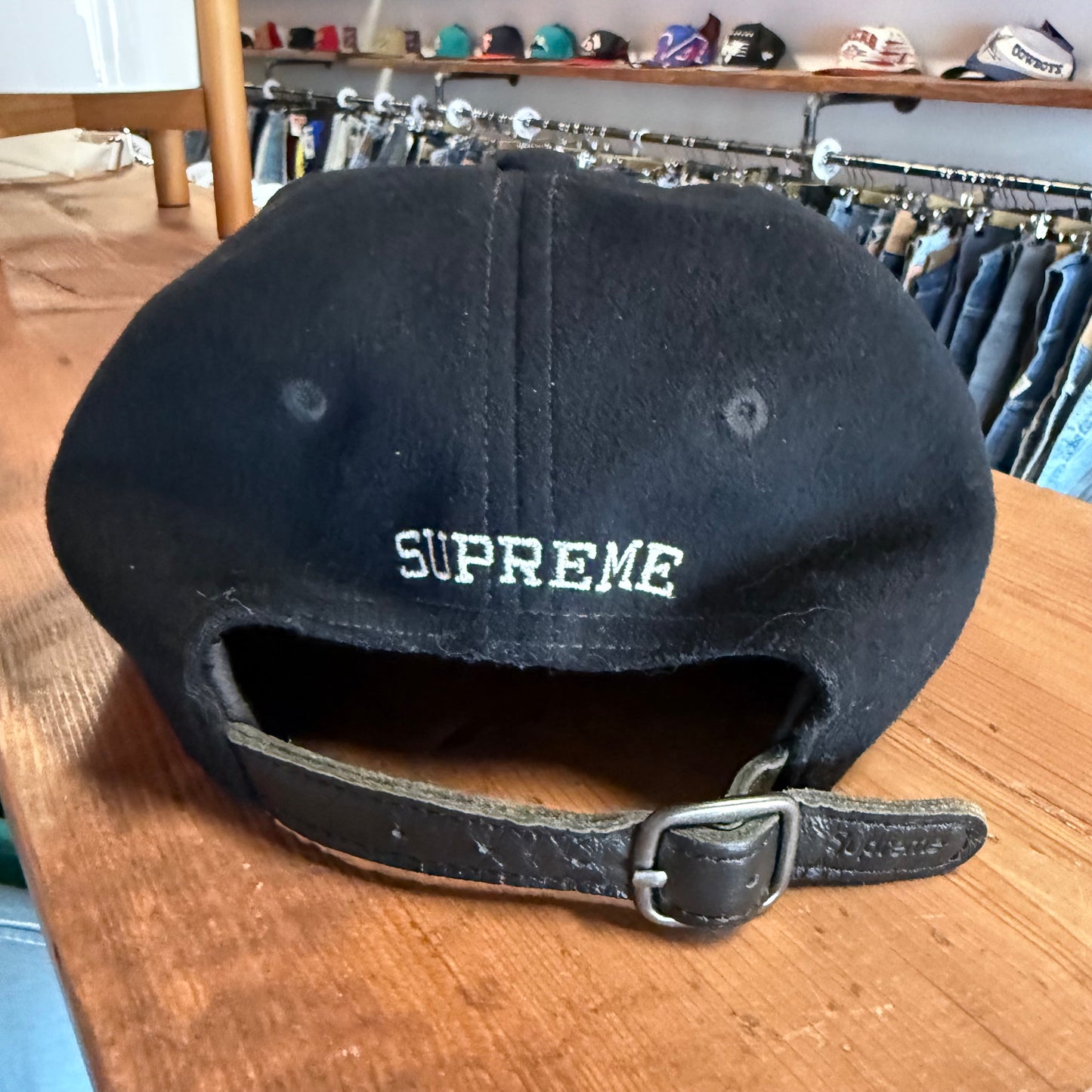 Supreme Black S Logo Wool Capolavoro Hat