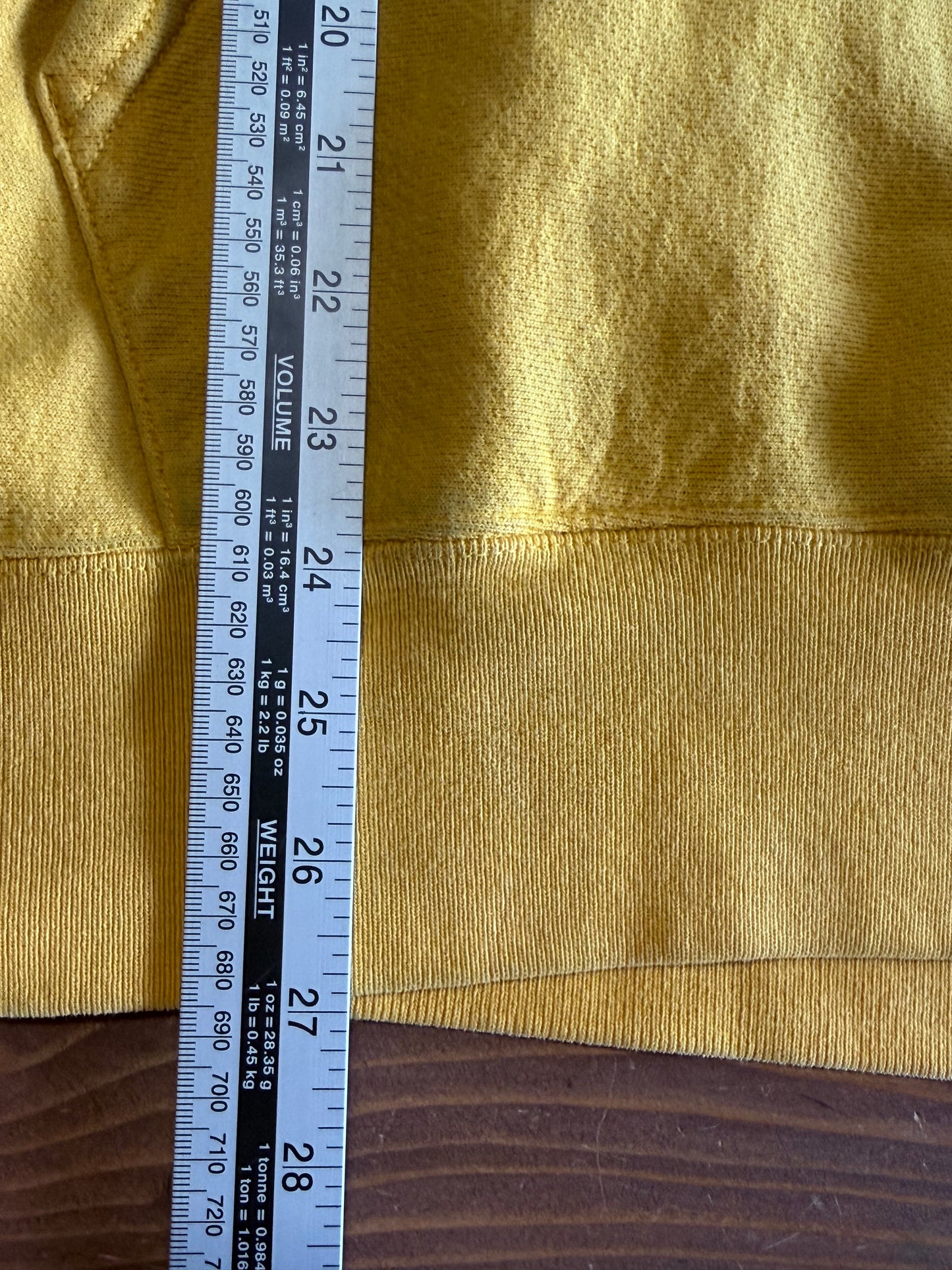 Champion Reverse Weave Yellow Spellout Hoodie Size Large