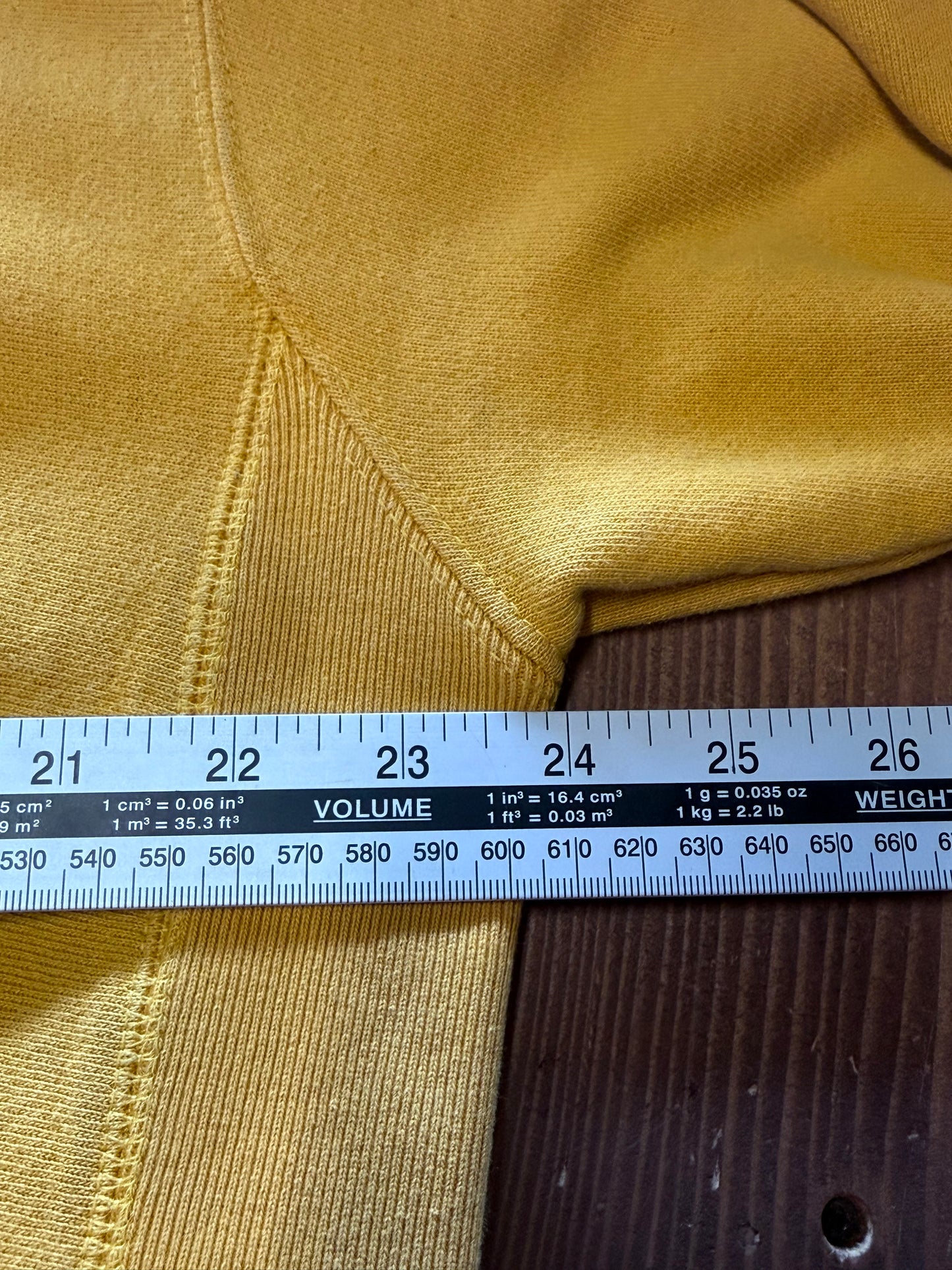Champion Reverse Weave Yellow Spellout Hoodie Size Large