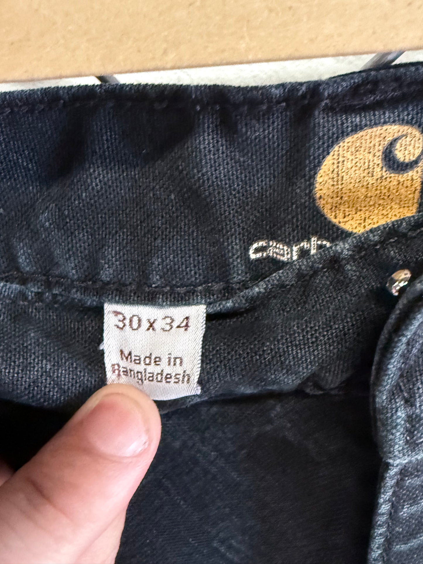 Carhartt Black Paint Splattered Relaxed Fit Double Knee Pants Size 30x32