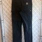 Carhartt Black Paint Splattered Relaxed Fit Double Knee Pants Size 30x32