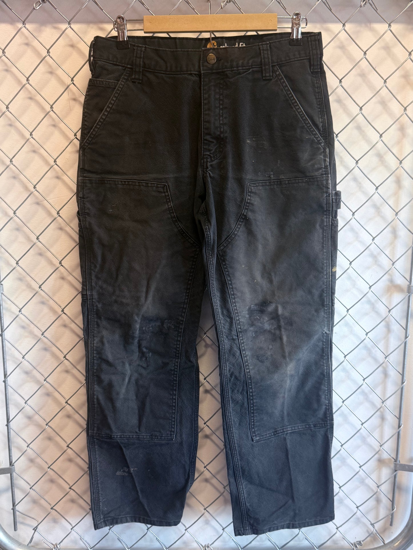 Carhartt Faded Black Double Knee Carpenter Pants Size 32x26