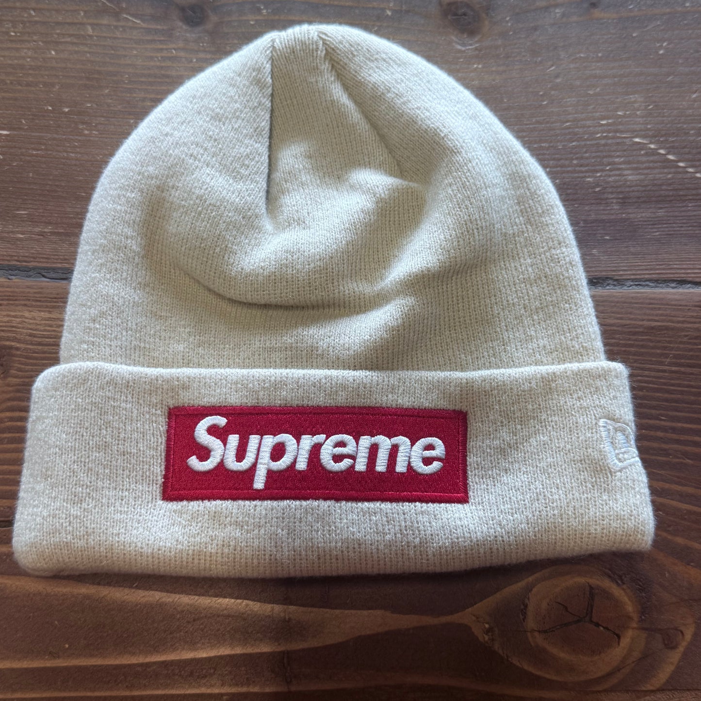Supreme White Box Logo New Era Beanie
