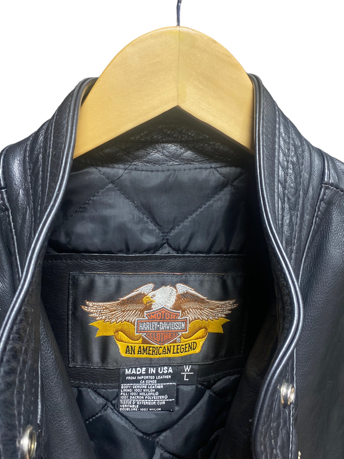 Vintage Womens Harley Davidson Fringe Leather Biker Jacket Size Large