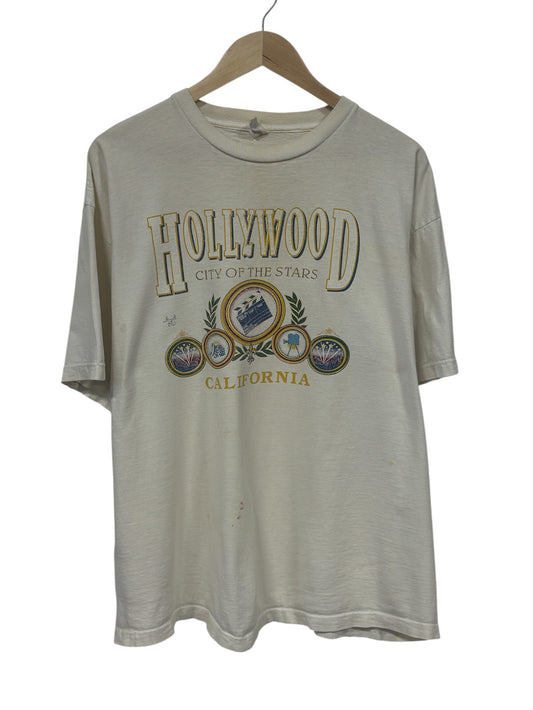 Vintage 90's Hollywood California City of Stars Graphic Tee Size XXL