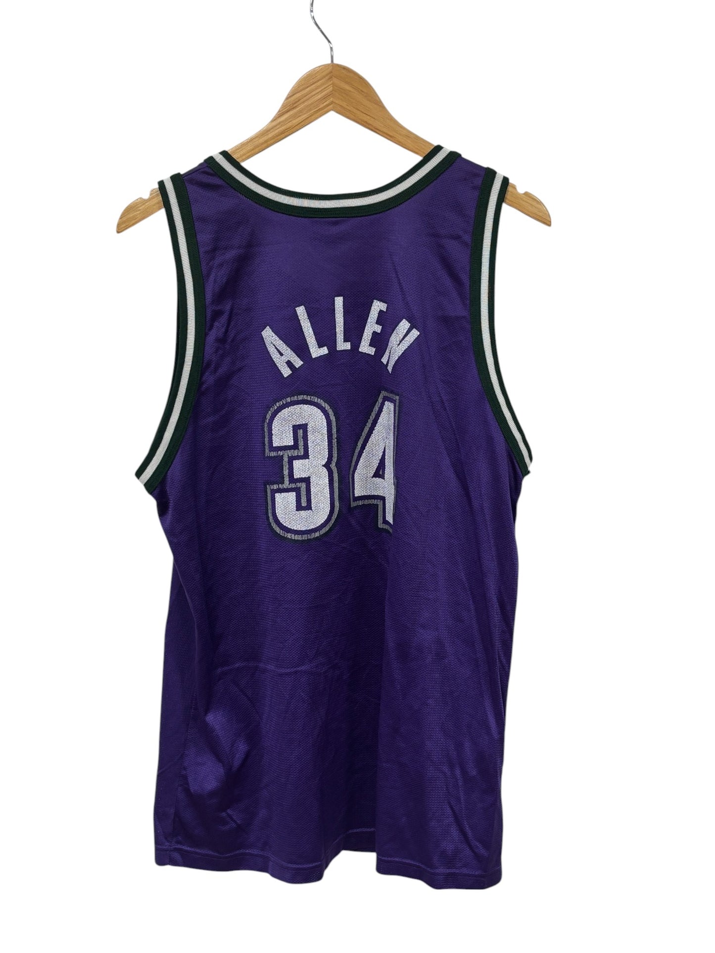 Vintage 90's Champion Ray Allen Bucks Jersey #34 Size Large