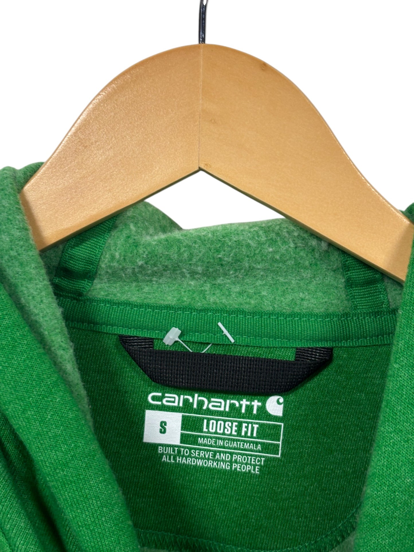 Carhartt Classic Logo Green Hoodie Size Small