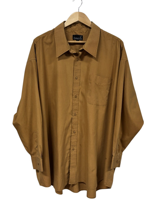 Vintage 90's Donatelli Brown Button Up Shirt Size XXL