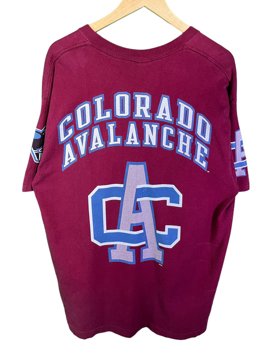 Vintage 90's Colorado Avalanche Big Print NHL Graphic Tee Size XXL