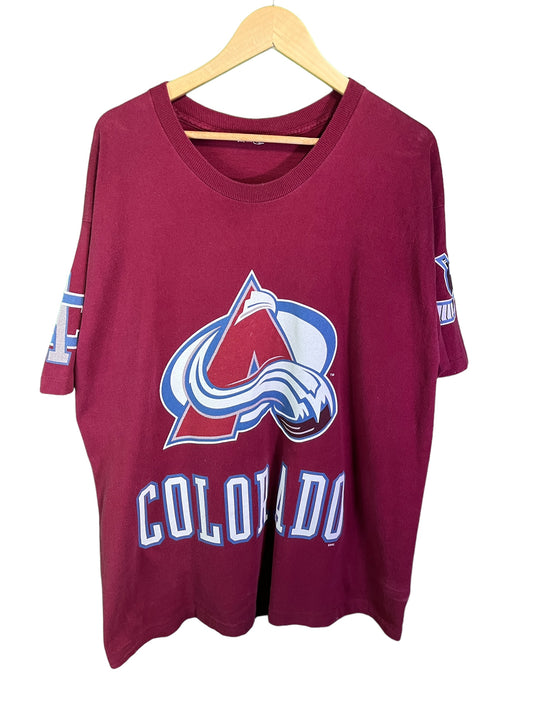 Vintage 90's Colorado Avalanche Big Print NHL Graphic Tee Size XXL