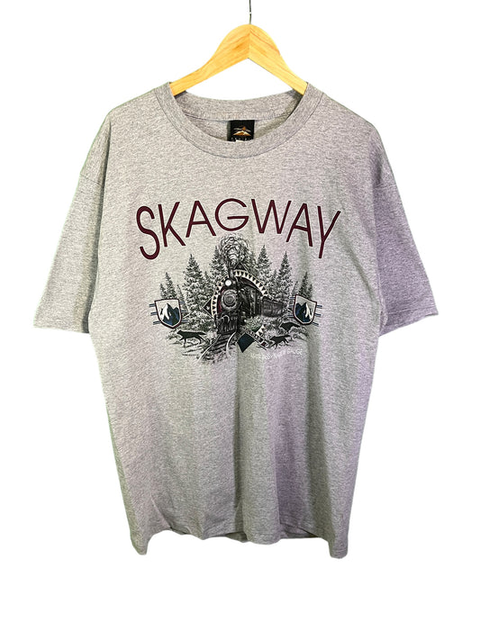 Vintage 90's Skagway Railroad Nature Graphic Tee Size XL