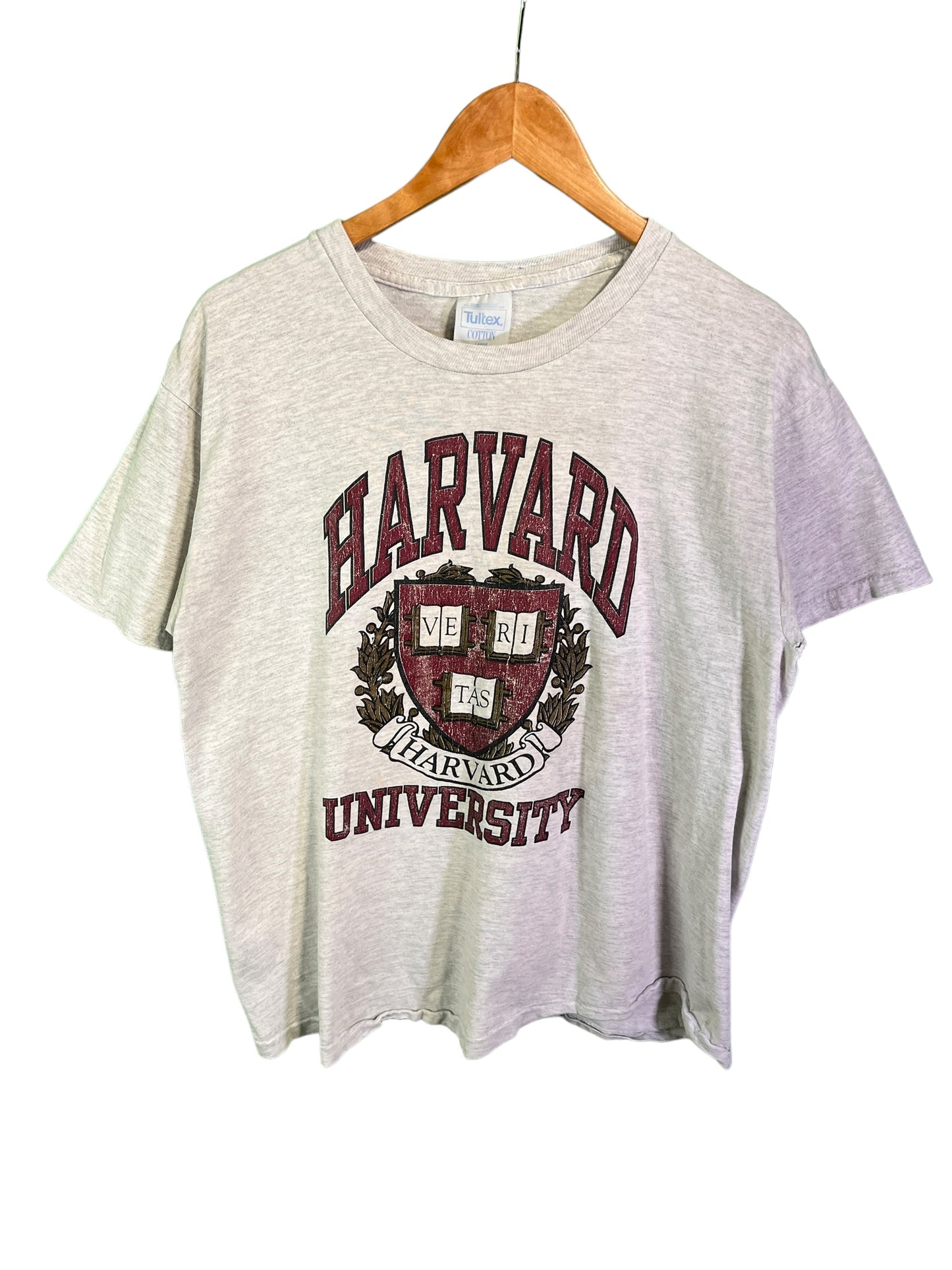 Vintage 90's Tultex Harvard University Crest Collegiate Tee Size Large