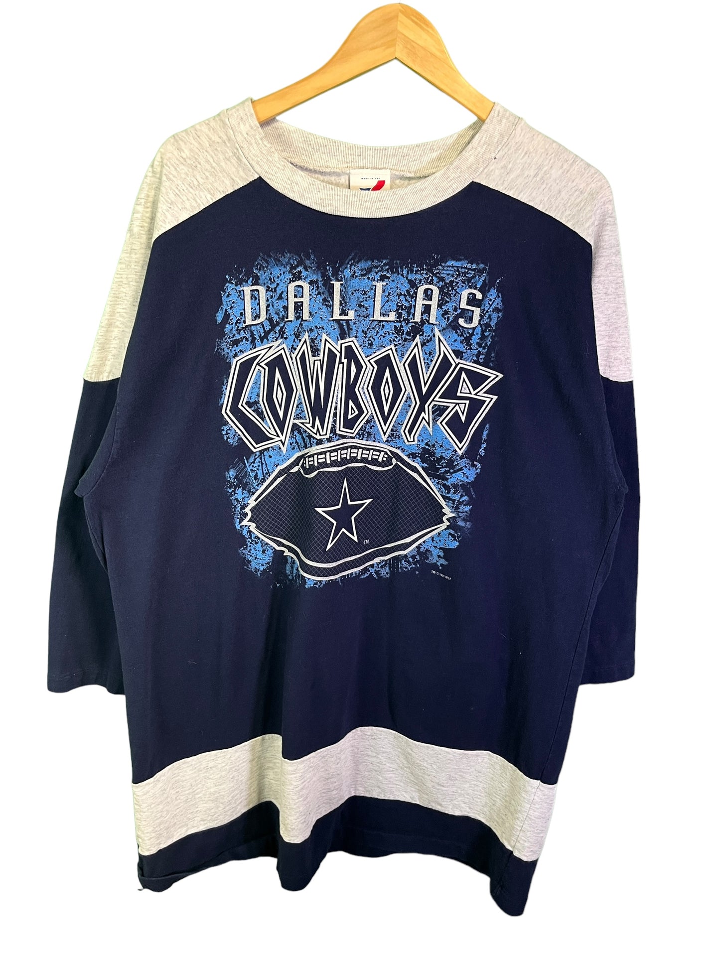 Vintage 1995 Dallas Cowboys 3/4 Sleeve Graphic NFL Tee Size XL