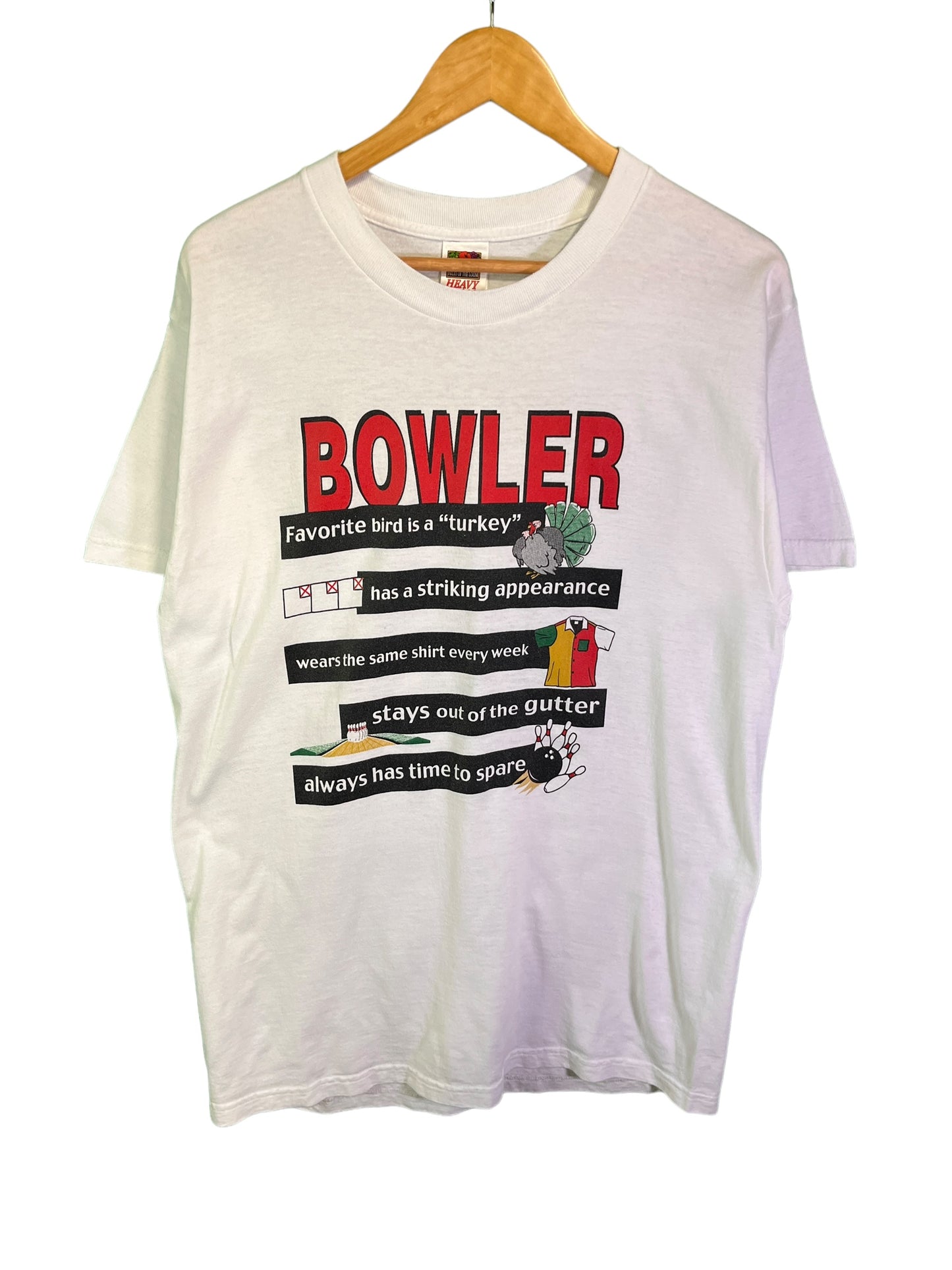 Vintage 90's Bowling Funny Graphic Tee Size Large