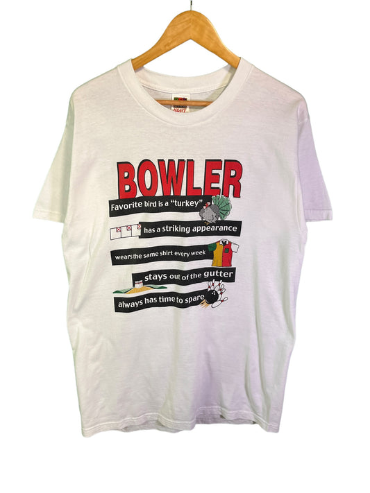 Vintage 90's Bowling Funny Graphic Tee Size Large