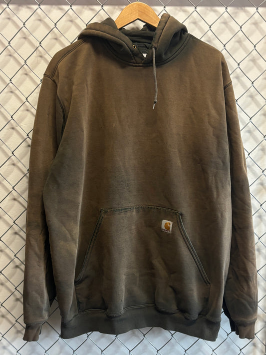 Carhartt Faded Olive Green Classic Logo Hoodie Size XL Tall