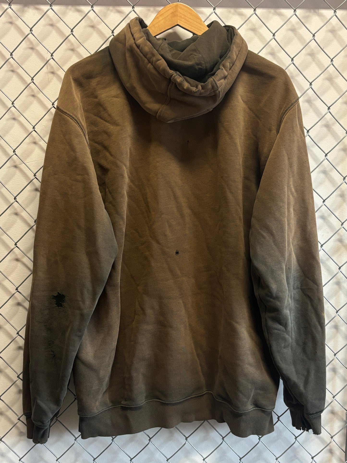 Carhartt Faded Olive Green Classic Logo Hoodie Size XL Tall