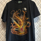Vintage 90's Chinese Dragon Yin Yang Big Print Graphic Tee Size Large