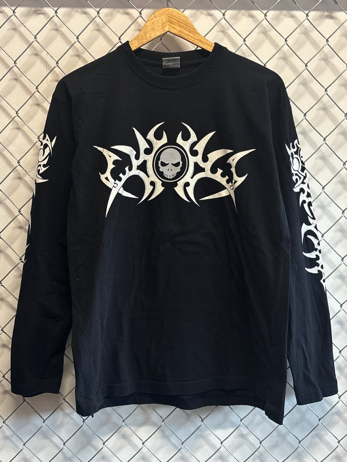 Vintage Y2K Big Bang Squad Skull Double Sided Long Sleeve Shirt Size Large