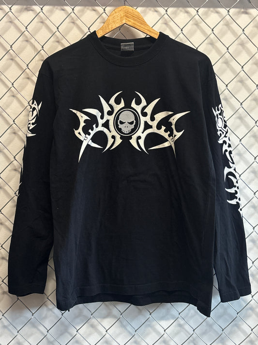 Vintage Y2K Big Bang Squad Skull Double Sided Long Sleeve Shirt Size Large