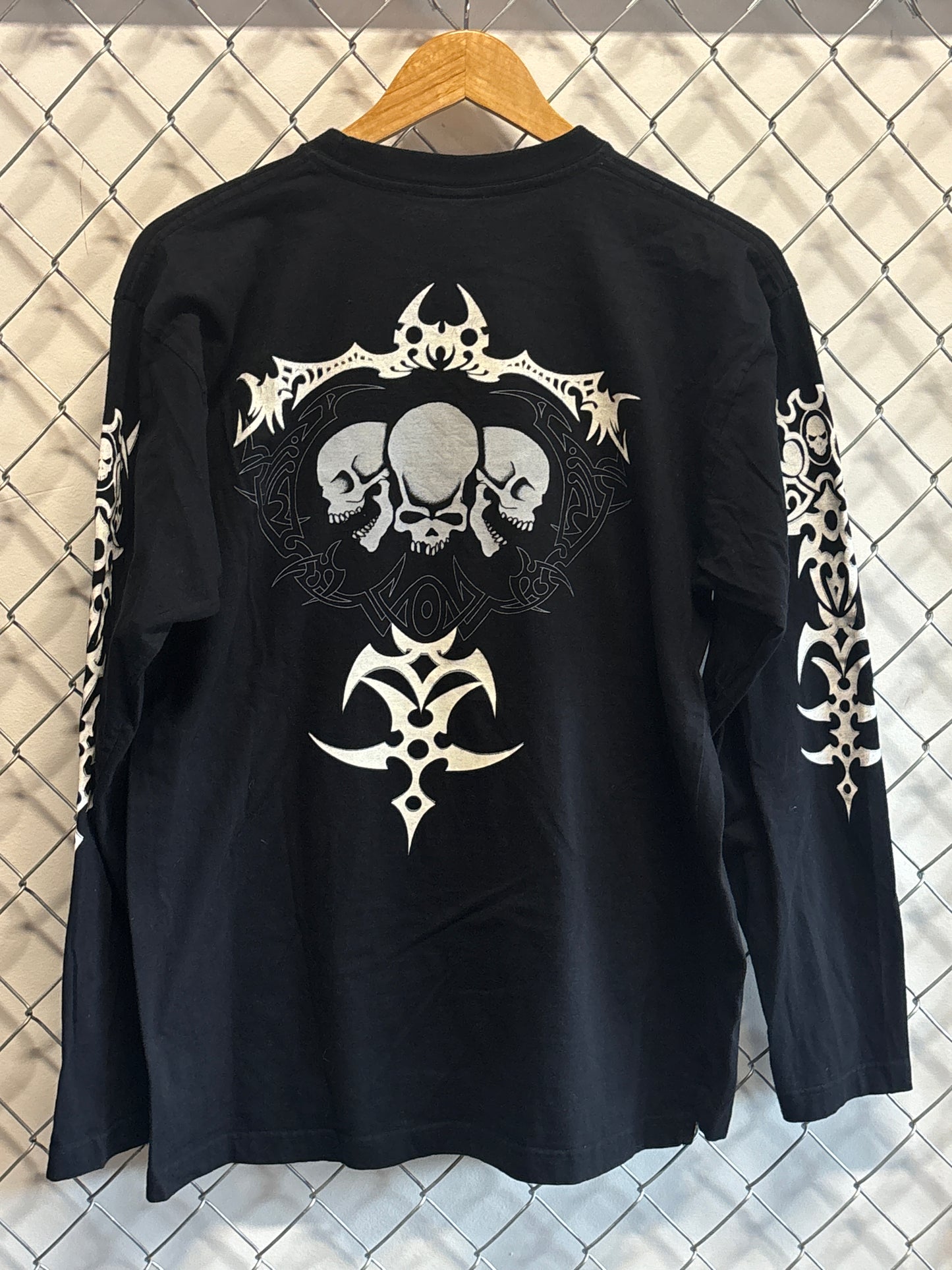 Vintage Y2K Big Bang Squad Skull Double Sided Long Sleeve Shirt Size Large