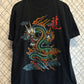 Vintage 90's Asian The Golden Dragon Big Print Graphic Tee Size Large
