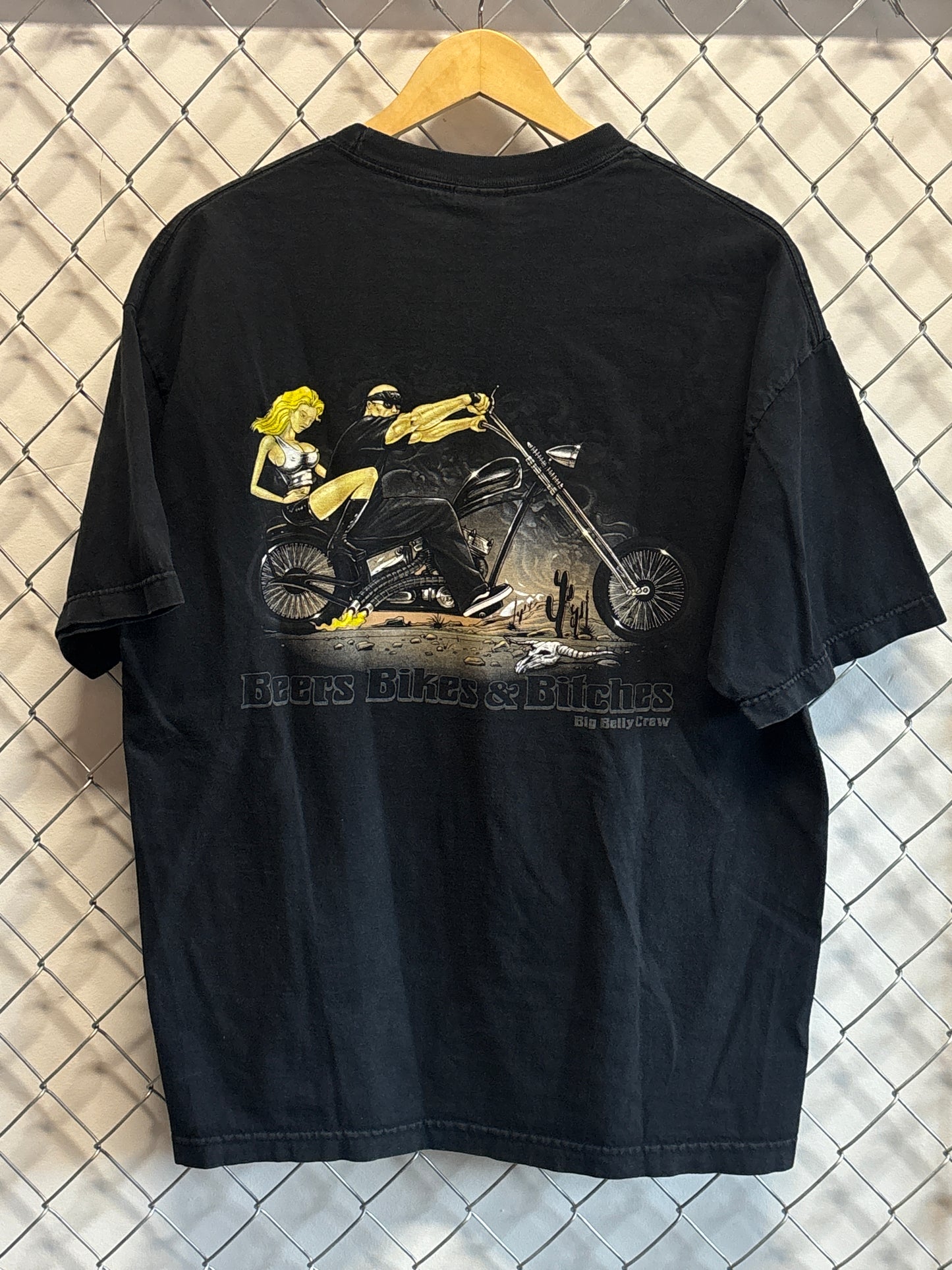 Vintage Y2K Beers Bikes B*tches Biker Graphic Tee Size XL