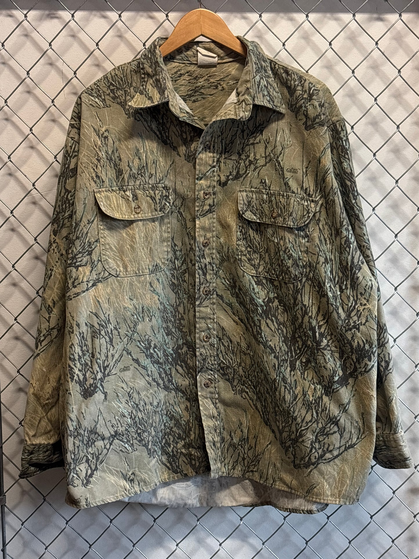Prairie Ghost Camo Hunting Button Up Shirt Size XXL
