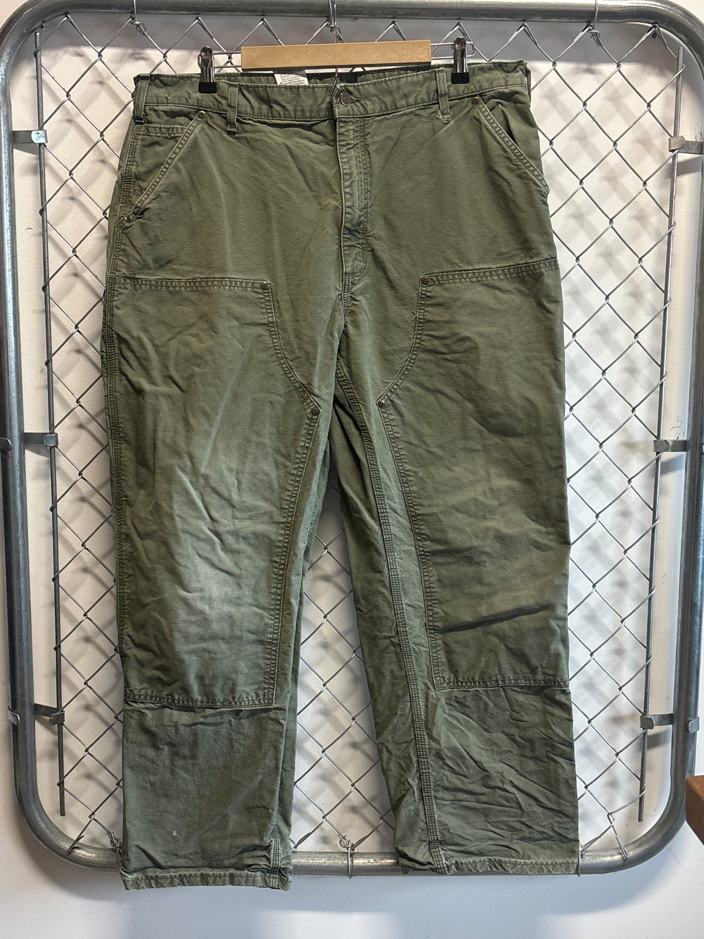 Carhartt Olive Green Double Knee Carpenter Pants Size 40x30