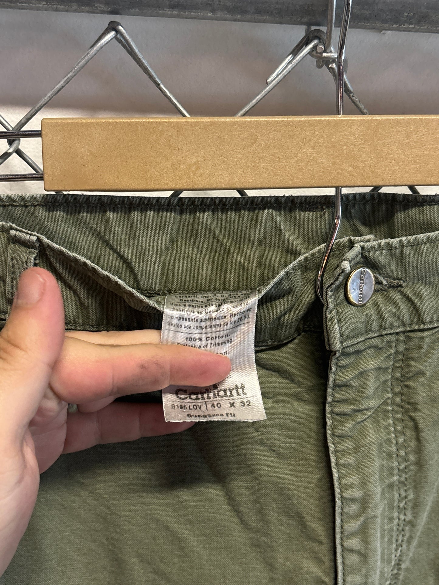 Carhartt Olive Green Double Knee Carpenter Pants Size 40x30