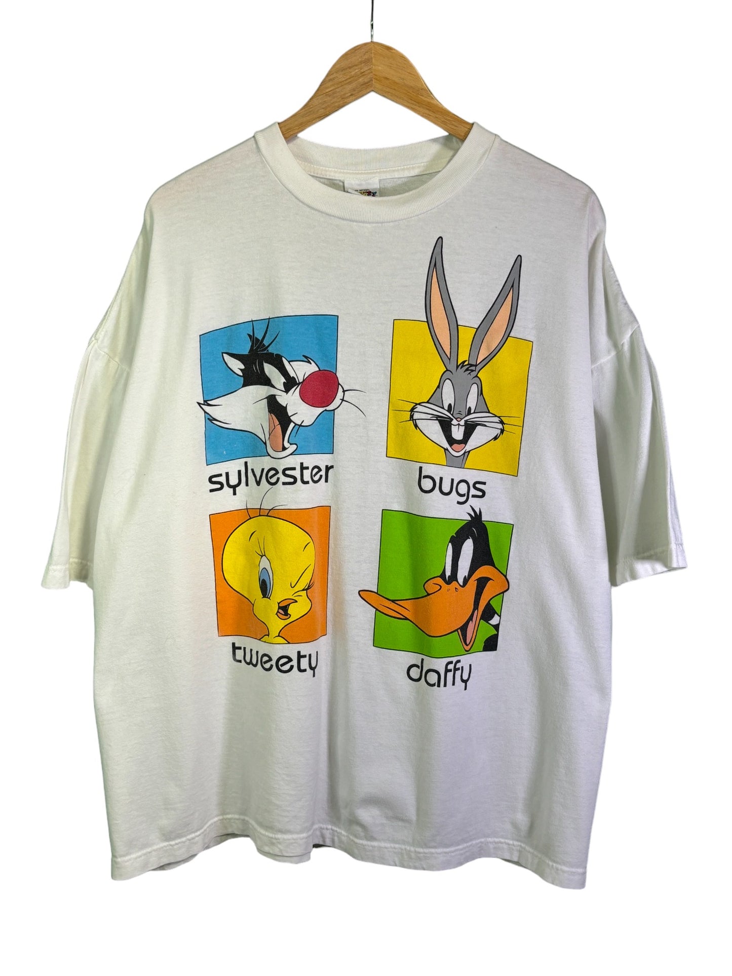 Vintage 90's Looney Tunes Character Collage Graphic Tee Size XXL