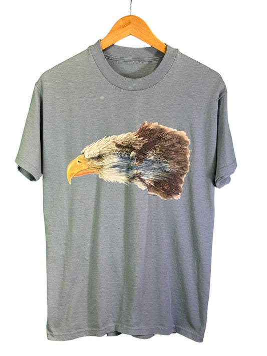 Vintage Bald Eagle Big Print Nature Graphic Tee Size Medium