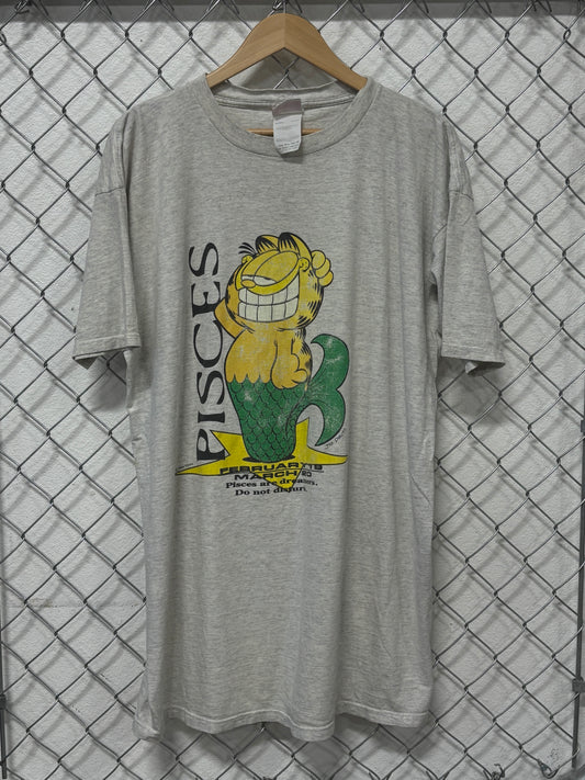 Vintage 90's Garfield Astrological Pisces Sleep Shirt Size XL