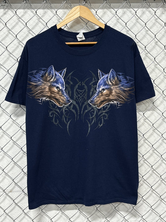 Y2K Wolves Nature Graphic Tee Size Large