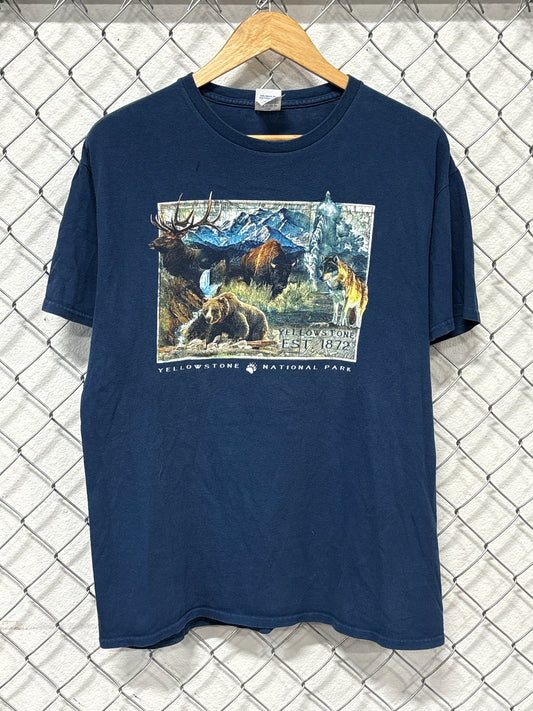 Y2K Yellowstone National Park Nature Animals Graphic Tee Size Large