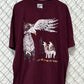 Vintage Y2K Native American Nature Wolf Eagle Graphic Tee Size XXL