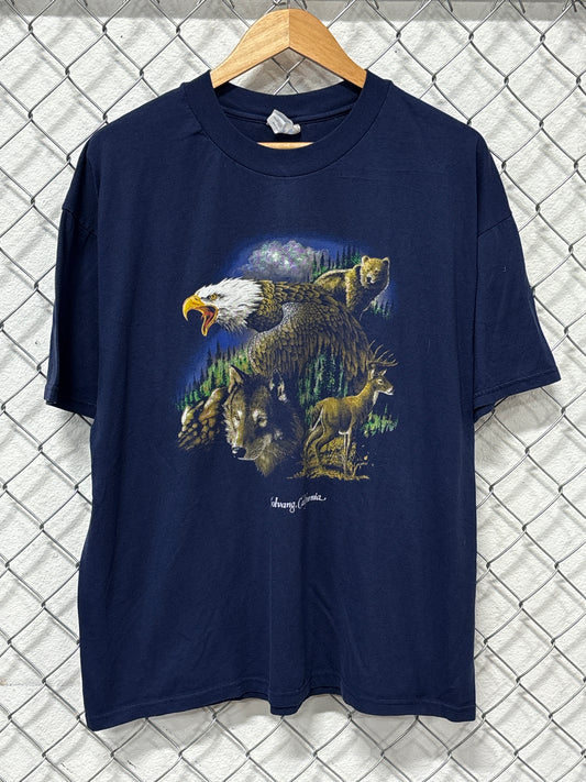 Vintage California Wildlife Nature Collage Graphic Tee Size XL