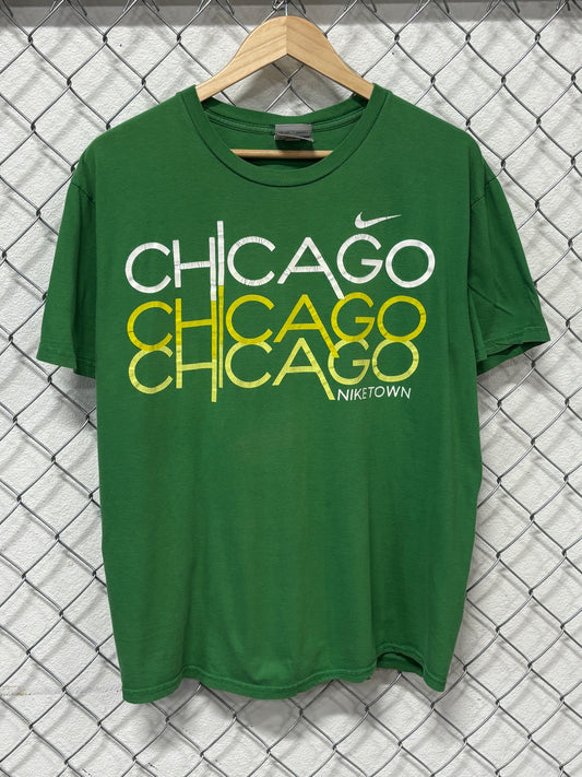 Y2K Nike Chicago Niketown Green Graphic Tee Size XL