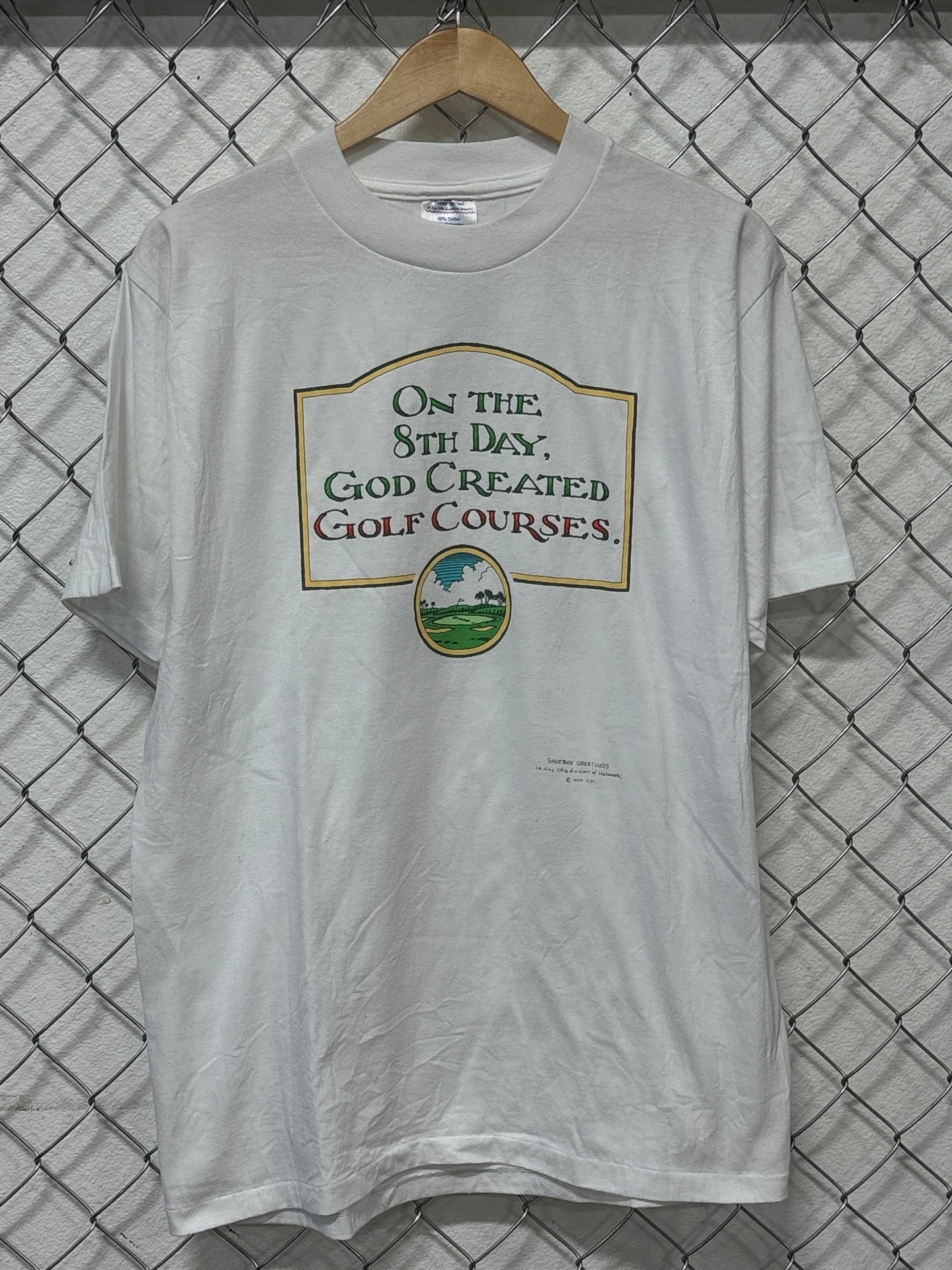 Vintage 90's God Created Golf Courses Graphic Tee Size Large