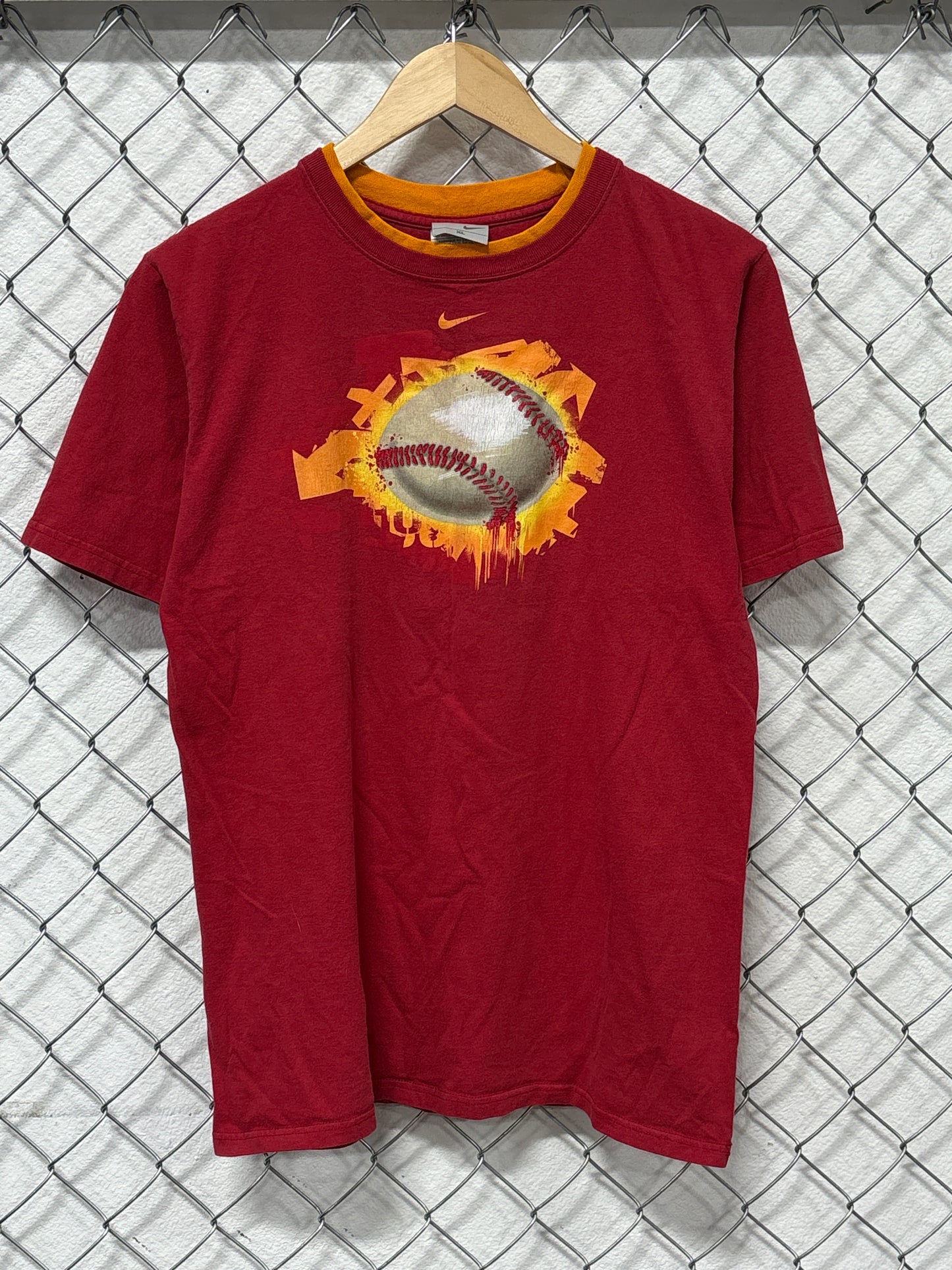 Vintage Y2K Nike Baseball Ringer Graphic Tee Size Medium