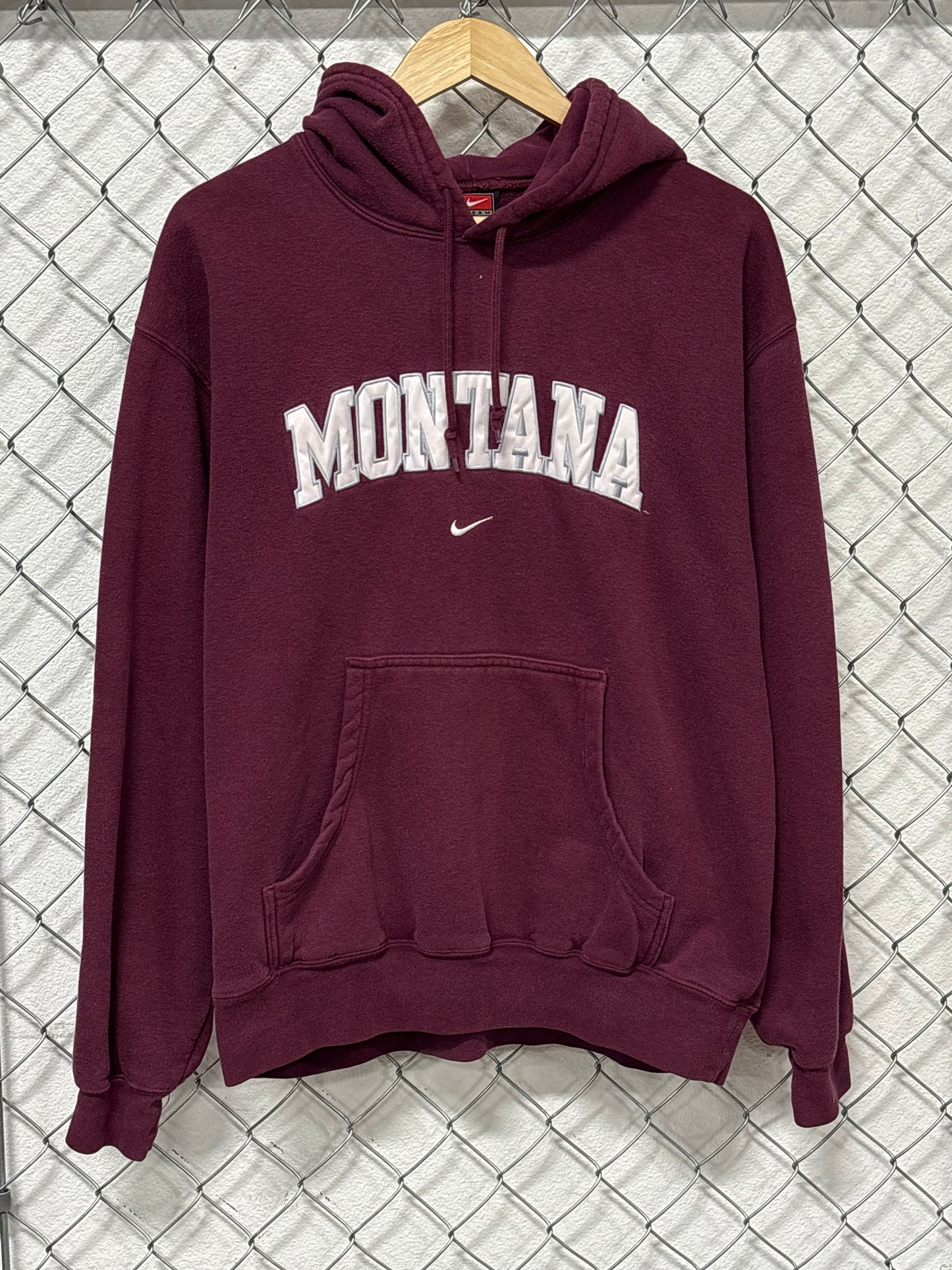 Vintage Y2K University of Montana Grizzlies Center Swoosh Hoodie Size Medium