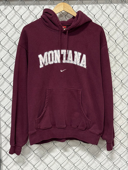 Vintage Y2K University of Montana Grizzlies Center Swoosh Hoodie Size Medium