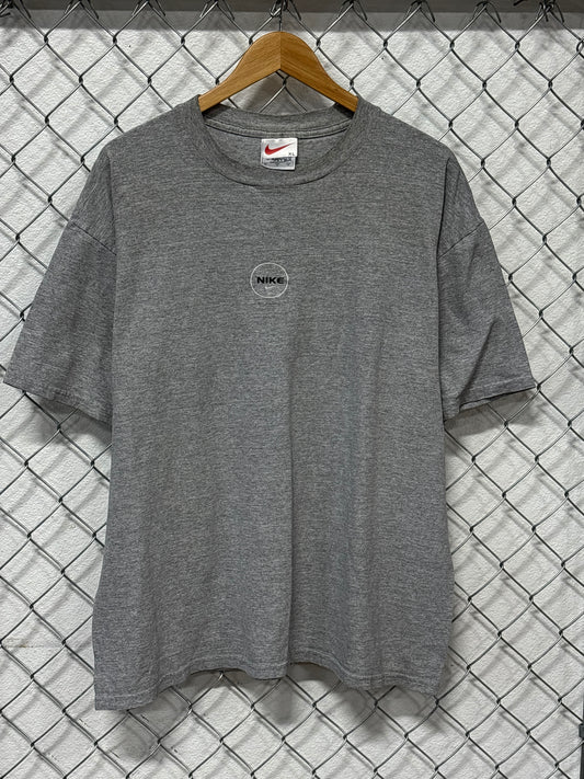 Vintage 90's Nike Circle Swoosh Logo Grey Graphic Tee Size XL