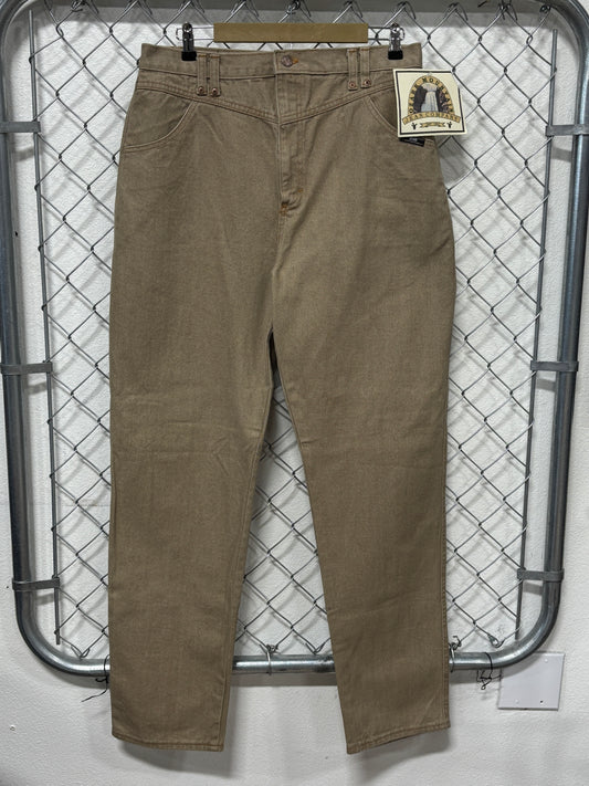 Vintage 90's Women's Ozark Jeans Brown High Waisted Western Size 33x33 NWT