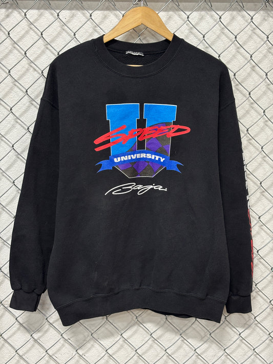 Vintage 90's Baja Speed University Crewneck Sweater Size XL