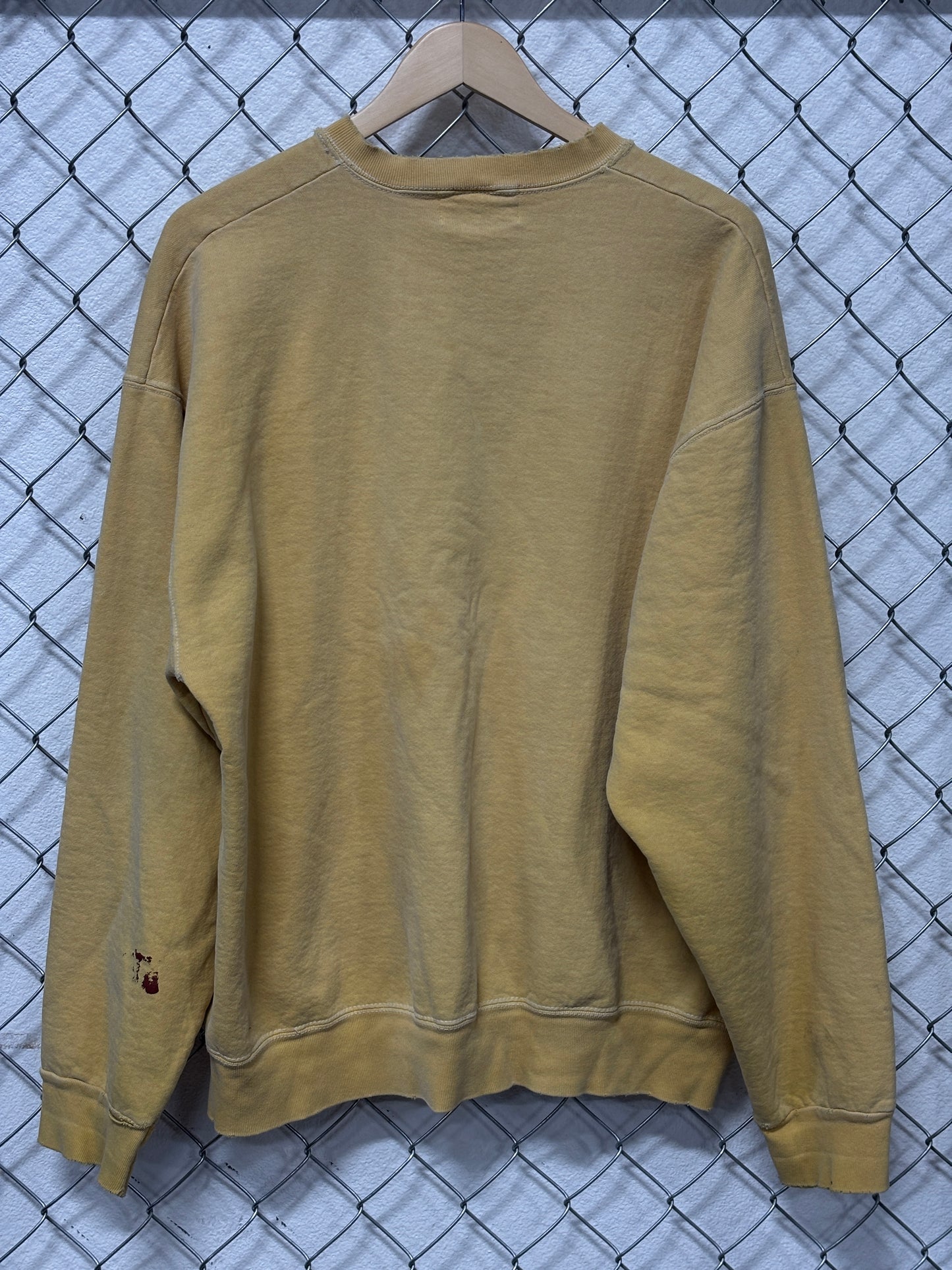 Vintage 90's Rocke Gear Made in USA Overdyed Yellow Sweater Size Large