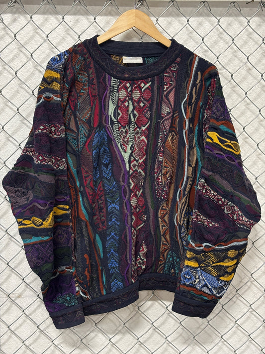 Vintage Coogi Australia Multicolor Purple Knit Sweater Size Large