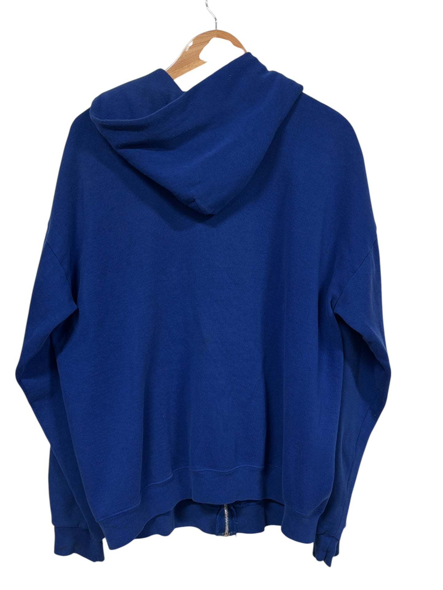 Vintage 90's Bassett-Walker Blank Blue Zip Up Hoodie Size XL Tall