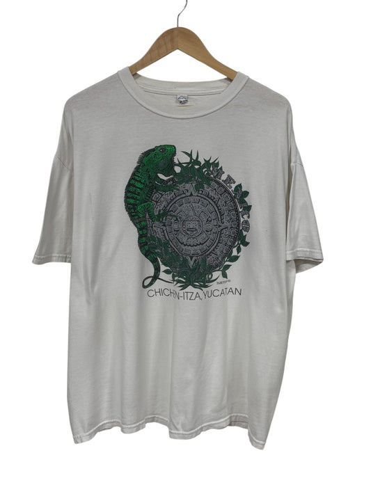 Vintage Chichen-Itza Yucatan Destination Lizard Graphic Tee Size XL